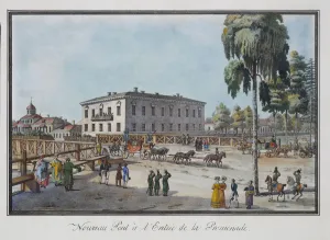 1824 Prints: The new bridge at the entrance to Catherinehof, 1824