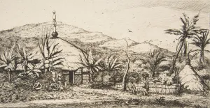 Charles Meryon Gallery: New Caledonia: Large native hut on the road from Balade to Puebo, 1845, 1863