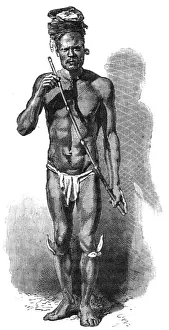Flute Player Prints: New Caledonian Flute Player; Some Account of New Caledonia, 1875. Creator: Unknown