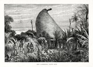 Images Dated 28th February 2006: New Caledonian Native Hut, southwest Pacific, 1877