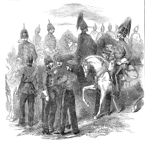 Plumes Prints: New Cavalry Corps. - the Mounted Staff, 1854. Creator: Unknown