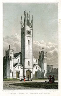 Hackney Collection: New Church, Haggerston, Hackney, London, 1827.Artist: William Deeble