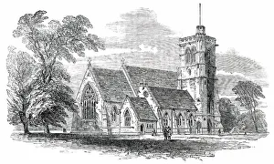 Alter Prints: New Church of St. John the Evangelist, at Great Stanmore, 1850. Creator: Unknown