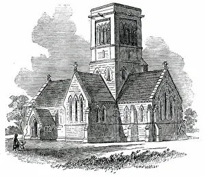 Alter Prints: New Church of St. Paul, Rusthall, near Tunbridge Wells, 1850. Creator: Unknown