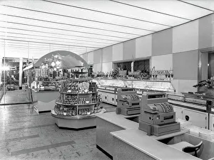 New Co-op central butchers department, Barnsley, South Yorkshire, 1957. Artist