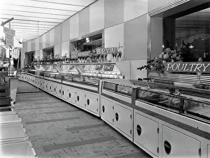 New Co-op central butchers department, Barnsley, South Yorkshire, 1957. Artist