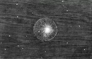 Comet Gallery: The New Comet, drawn at the Royal Observatory, Greenwich, 1844. Creator: Unknown
