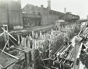 Woolwich Prints: New construction work, Beckton Sewage Works, Woolwich, London, 1938