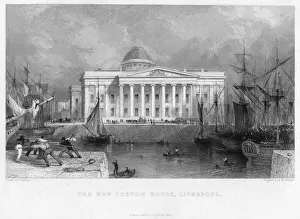 Custom House Prints: The New Custom House, Liverpool, 1836. Artist: W Finden