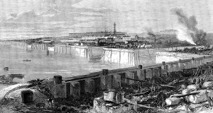 Repair Prints: The new docks and repairing-basin at Chatham, 1871. Creator: Unknown