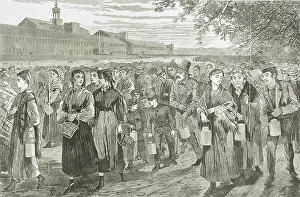 New England Factory Life - Bell-Time, 1868. Creator: Unknown