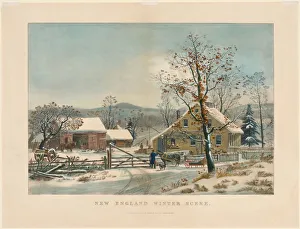 New England Winter Scene, 1861. Creator: James Merritt Ives (American, 1824-1895)