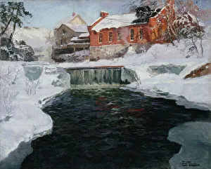 Weir Prints: The new factory in Lillehammer, between 1905 and 1906. Creator: Frits Thaulow