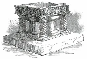 Caen Stone Prints: New Font for Easton Church, near Winchester, 1850. Creator: Unknown