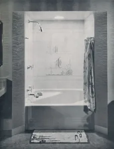 Alcove Gallery: New four foot square Neo-Angle Bath, 1935. Artist: Drix Duryea