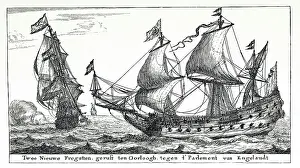 Galleon Prints: Two New Frigates Launched for War Against the Parliament of England
