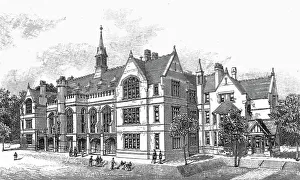 Private School Prints: The New Grammer School Buildings at Bedford, 1891. Creator: Unknown
