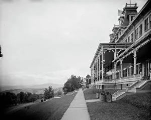 Catskills Prints: New Grand Hotel, front veranda