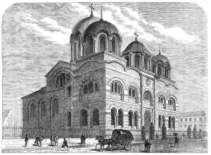 Brickwork Prints: The new Greek Church, Liverpool, 1870. Creator: Unknown
