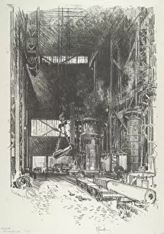 Iron And Steel Industry Gallery: The New Gun-Pit, 1916. Creator: Joseph Pennell