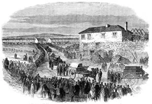Funeral Procession Collection: The New Hartley Pit Calamity: the funeral procession leaving Colliery Row for Earsdon... 1862