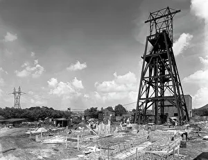 Winding Gear Prints: The new headgear at Kilnhurst colliery, South Yorkshire, 1957. Artist: Michael Walters