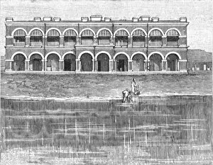 Water Surface Gallery: New Hospitals in India; Hospital and Dispensary built by the Maharajah of Dharbunga, 1888