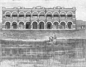 Reflected Collection: New Hospitals in India; Hospital and Dispensary built by the Maharajah of Dharbunga, 1888