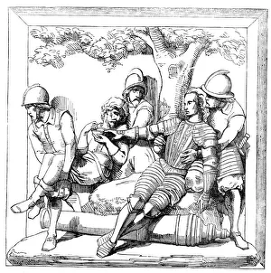 Thirsty Prints: The New Houses of Parliament - Bas-reliefs in the Prince's Chamber - the Death of Sir