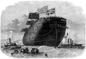 Armour Plated Prints: The new iron-clad fleet: launch at Chatham Dockyard of H