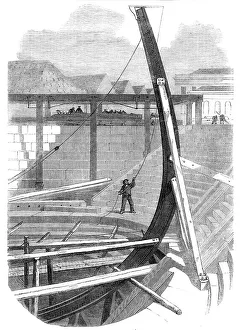 Graving Dock Prints: The new iron-clad fleet: stem of Her Majesty's steam-frigate Achilles