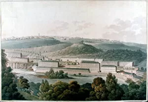 Textile Industry Gallery: New Lanark Mills, Scotland, c1815