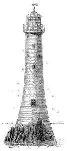 Sea Lane Prints: New Lighthouse on Bishop Rock, Scilly Islands, 1858. Creator: Unknown