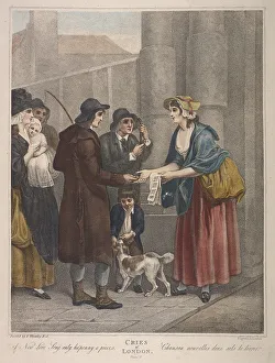 Francis Wheatley Prints: A New Love Song only ha penny a piece, Cries of London, c1870