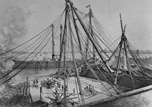 Docks Prints: The new Machina at the San Fernando dock, Havana, Cuba, 1883. Creator: Tomas Carlos Capuz