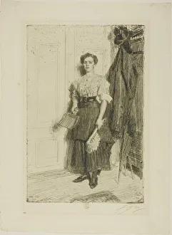 Cleaner Prints: The New Maid, 1909. Creator: Anders Leonard Zorn