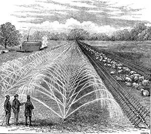 Irrigation Prints: New method of pasture irrigation, 1873. Creator: H. Crane