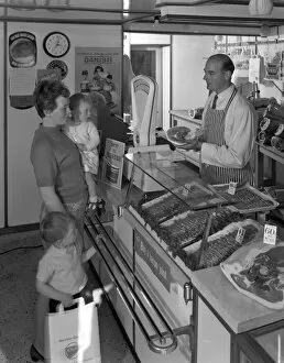 Shopkeeper Gallery: The new metric system of buying food, Stocksbridge, near Sheffield, South Yorkshire, 1966