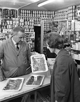 Sheffield Gallery: New metric system of selling bacon, Stocksbridge, Sheffield, South Yorkshire, 1966