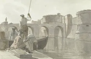 Ducros Abraham Louis Rodolphe Prints: New moat of the fortifications in Taranto, 1778. Creator: Louis Ducros