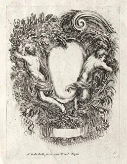New Model for a Cartouche, 1647. Creator: Stefano Della Bella (Italian, 1610-1664)