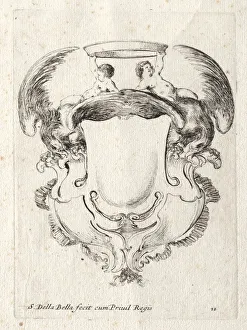 New Model for a Cartouche, 1647. Creator: Stefano Della Bella (Italian, 1610-1664)
