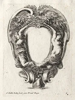 New Model for a Cartouche, 1647. Creator: Stefano Della Bella (Italian, 1610-1664)