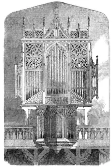 New Organ in the Restored Abbey Church, Sherborne, Dorset, 1856. Creator: Unknown