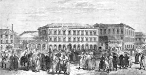 Mumbai Maharashtra India Prints: The new Oriental Bank and Share-Market, Bombay, 1865. Creator: Unknown