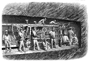 Engineers Prints: The new overland route to India and the railway tunnel of the Alps: boring-machine