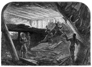 Engineers Prints: The new overland route to India and the railway tunnel of the Alps:working galleries