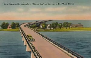 Highway Gallery: New Overseas Highway, above Pigeon Key, to Key West, Florida, c1940s