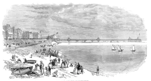 Bathing Machine Prints: The new pier at Eastbourne, 1870. Creator: Unknown