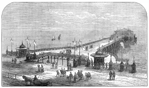 Promenading Prints: The new pier at Hastings, 1872. Creator: Unknown